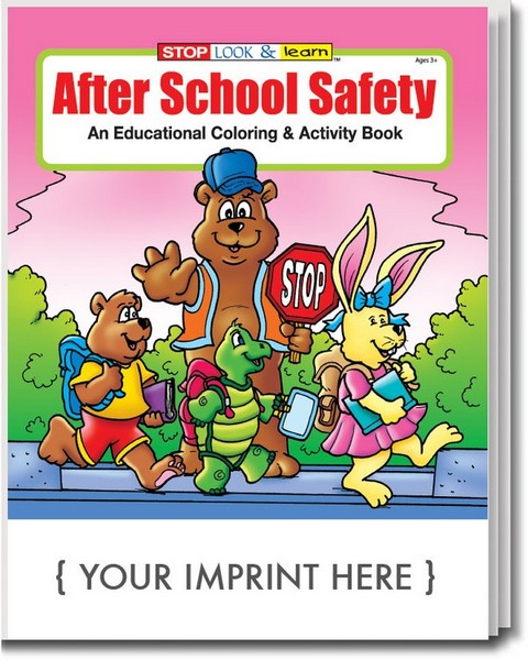 CS0240 After School Safety Coloring and Activity BOOK with Custom Impr